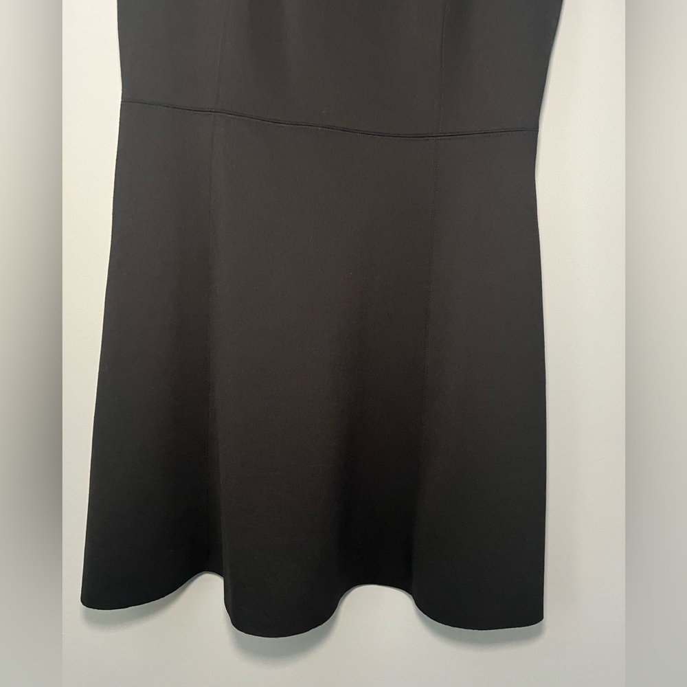 Ann Taylor Black ponte knit cotton Dress SZ 14P - Picture 3 of 5